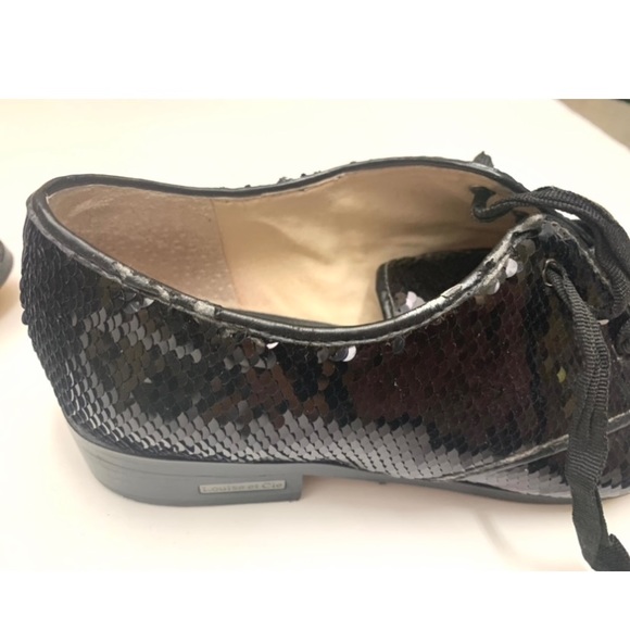 LOUISE ET CIE -‘Adwin' Black Patent Leather Almond Toe oxfords. Size 7.5 US - Picture 6 of 10